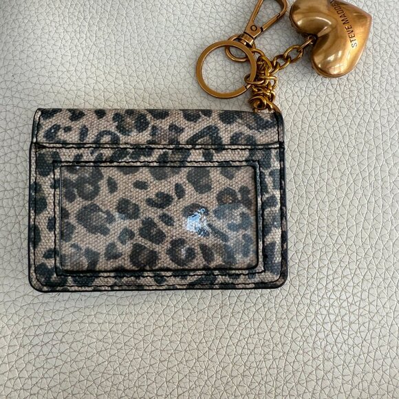 NWT STEVE MADDEN BBOGAN SATCHEL CROSSBODY BAG W CREDIT CARD CASE & HEART CHARM - Picture 7 of 8